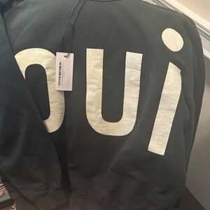 Clare V Dark Green Oversized OUI Sweatshirt